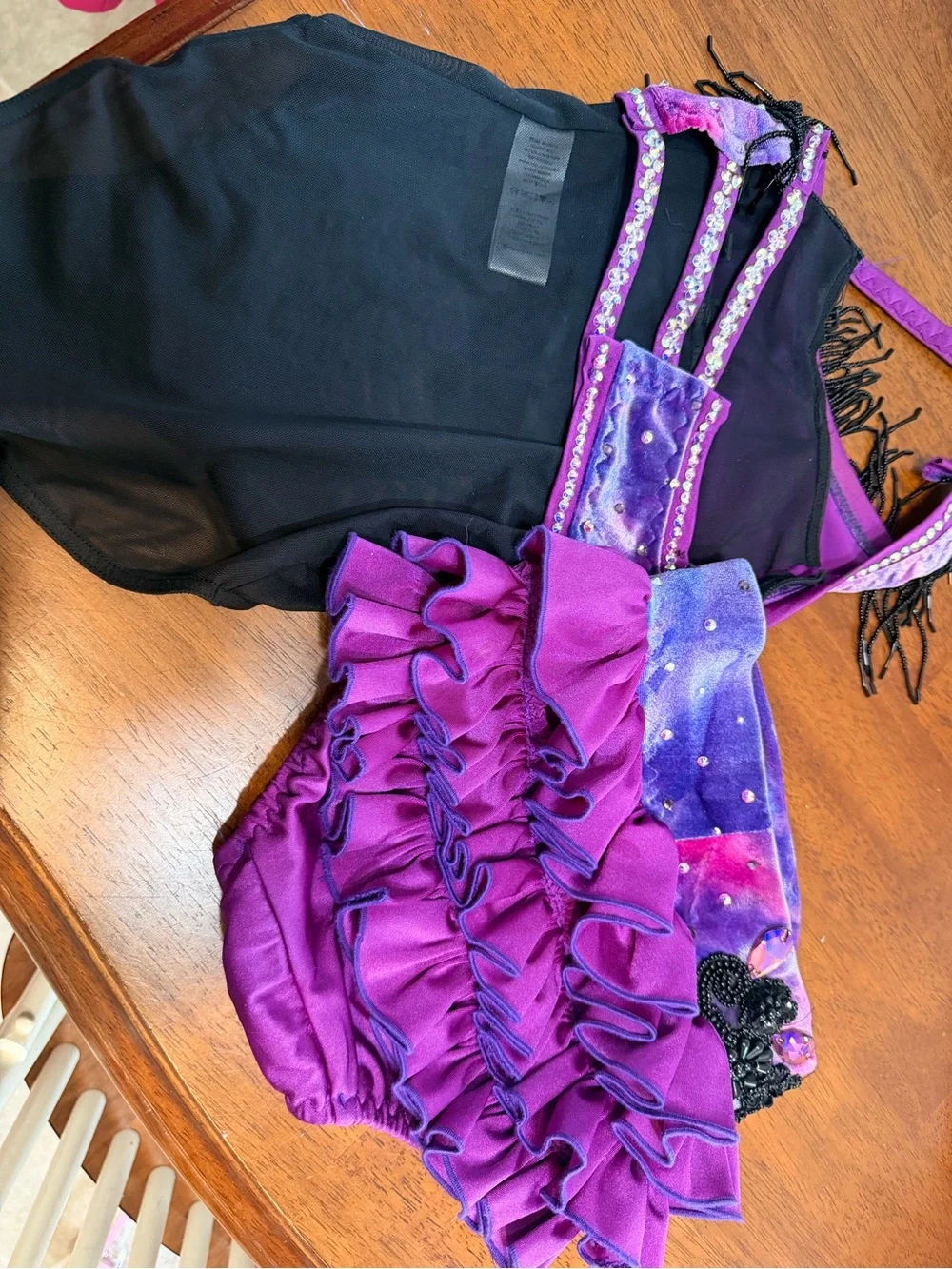 Purple Embellished Two-Piece competition costume